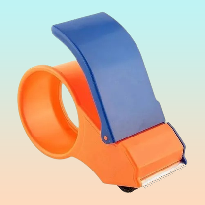 DISPENSADOR CORTADOR CINTA EMPAQUE LIGERO PORTATIL OFICINA NARANJA/AZUL