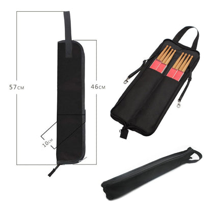 ESTUCHE PORTATIL BAQUETAS PERCUSION MALETA CORREA NEGRO 600D NEGRO | PORTABLE DRUMSTICK BAG CASE WITH STRAP BLACK 600D BLACK
