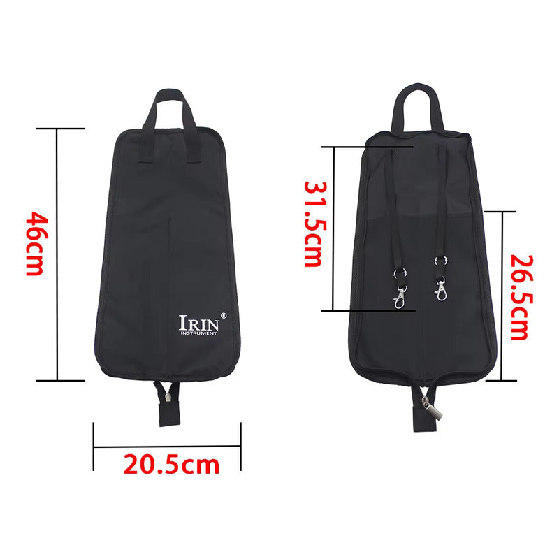 ESTUCHE PORTATIL BAQUETAS PERCUSION MALETA CORREA NEGRO 600D NEGRO | PORTABLE DRUMSTICK BAG CASE WITH STRAP BLACK 600D BLACK
