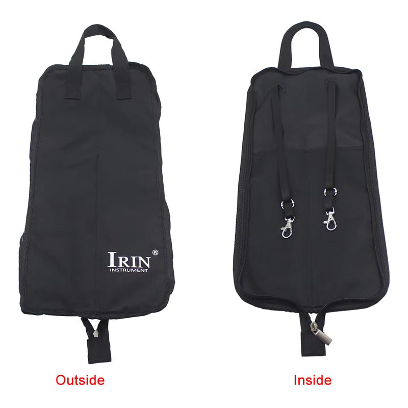 ESTUCHE PORTATIL BAQUETAS PERCUSION MALETA CORREA NEGRO 600D NEGRO | PORTABLE DRUMSTICK BAG CASE WITH STRAP BLACK 600D BLACK
