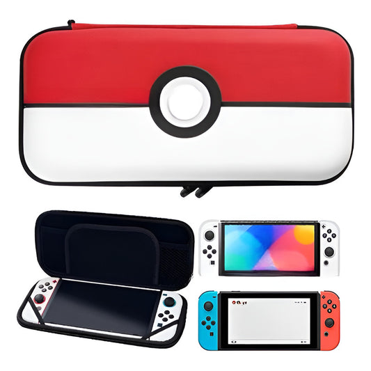 ESTUCHE RÍGIDO NINTENDO SWITCH OLED POKEMON 24X13X4CMS ROJO Y BLANCO | HARD CASE NINTENDO SWITCH OLED POKEMON 24X13X4CMS RED AND WHITE
