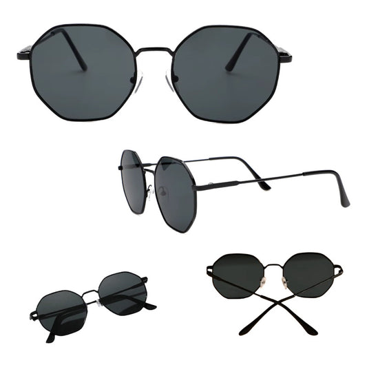 GAFAS SOL POLICARBONATO POLARIZADO REDONDAS FASHION ESTILO REDONDO NEGRO NEGRO NEGRO | POLYCARBONATE POLARIZED ROUND SUNGLASSES FASHION ROUND STYLE BLACK BLACK BLACK
