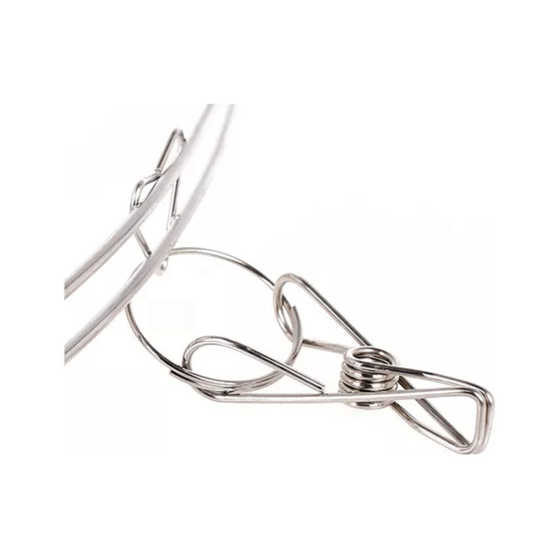 GANCHO ROPA INTERIOR MEDIAS METALICO REDONDO 20 CLIPS FUERTE PLATEADO | ROUND METALLIC UNDERWEAR SOCKS HANGER 20 STRONG CLIPS SILVER
