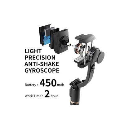 GIMBAL ESTABILIZADOR VIDEO PLEGABLE EXPANDIBLE CELULAR NEGRO | FOLDABLE EXPANDABLE VIDEO STABILIZER GIMBAL FOR MOBILE PHONE BLACK
