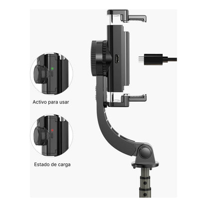 GIMBAL ESTABILIZADOR VIDEO PLEGABLE EXPANDIBLE CELULAR NEGRO | FOLDABLE EXPANDABLE VIDEO STABILIZER GIMBAL FOR MOBILE PHONE BLACK
