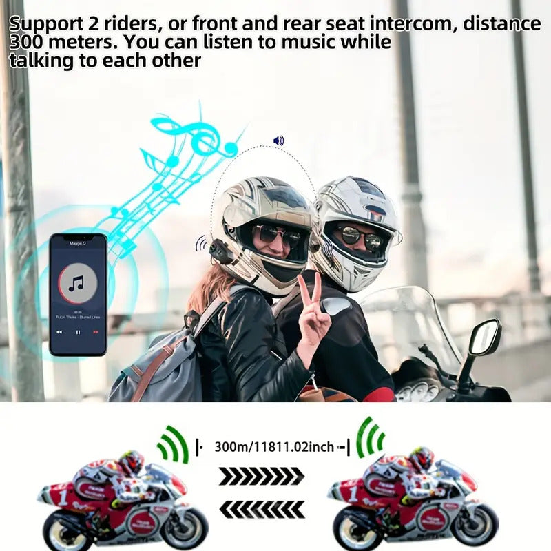 INTERCOM CASCO MOTOCICLETA BLUETOOTH DUAL RECARGABLE | MOTORCYCLE HELMET BLUETOOTH INTERCOM DUAL RECHARGEABLE
