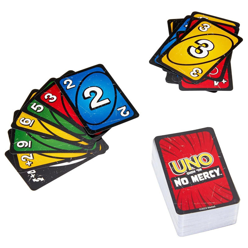 JUEGO CARTAS UNO VERSIÓN NO MERCY MESA DIVERSIÓN RECREACIÓN | UNO CARD GAME NO MERCY VERSION TABLE FUN RECREATION
