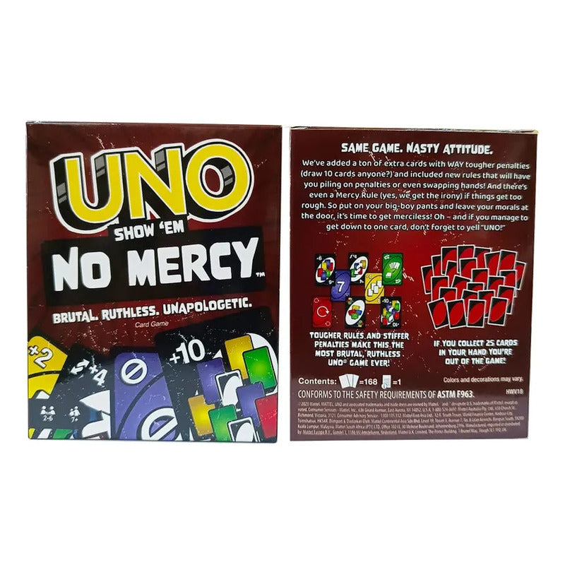 JUEGO CARTAS UNO VERSIÓN NO MERCY MESA DIVERSIÓN RECREACIÓN | UNO CARD GAME NO MERCY VERSION TABLE FUN RECREATION
