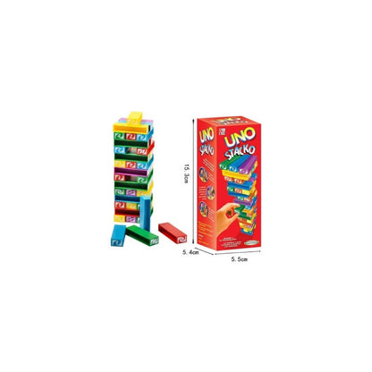 JUEGO MESA UNO STACKO TIPO JENGA | UNO STACKO TABLE GAME JENGA TYPE

