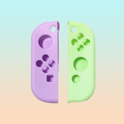 JUEGO PROTECTOR SILICONA CONTROL PARA NINTENDO SWITCH OLED VERDE / LILA | SILICONE CONTROLLER PROTECTOR SET FOR NINTENDO SWITCH OLED GREEN / PURPLE
