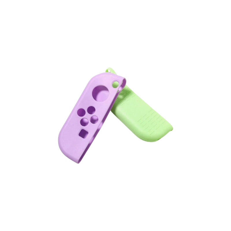 JUEGO PROTECTOR SILICONA CONTROL PARA NINTENDO SWITCH OLED VERDE / LILA | SILICONE CONTROLLER PROTECTOR SET FOR NINTENDO SWITCH OLED GREEN / PURPLE
