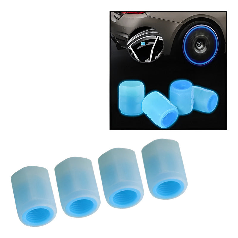 JUEGO TAPA FLOURESCENTE AZUL VÁLVULA AIRE NEUMÁTICO LLANTA | FLUORESCENT BLUE VALVE CAP SET AIR TIRE TIRE
