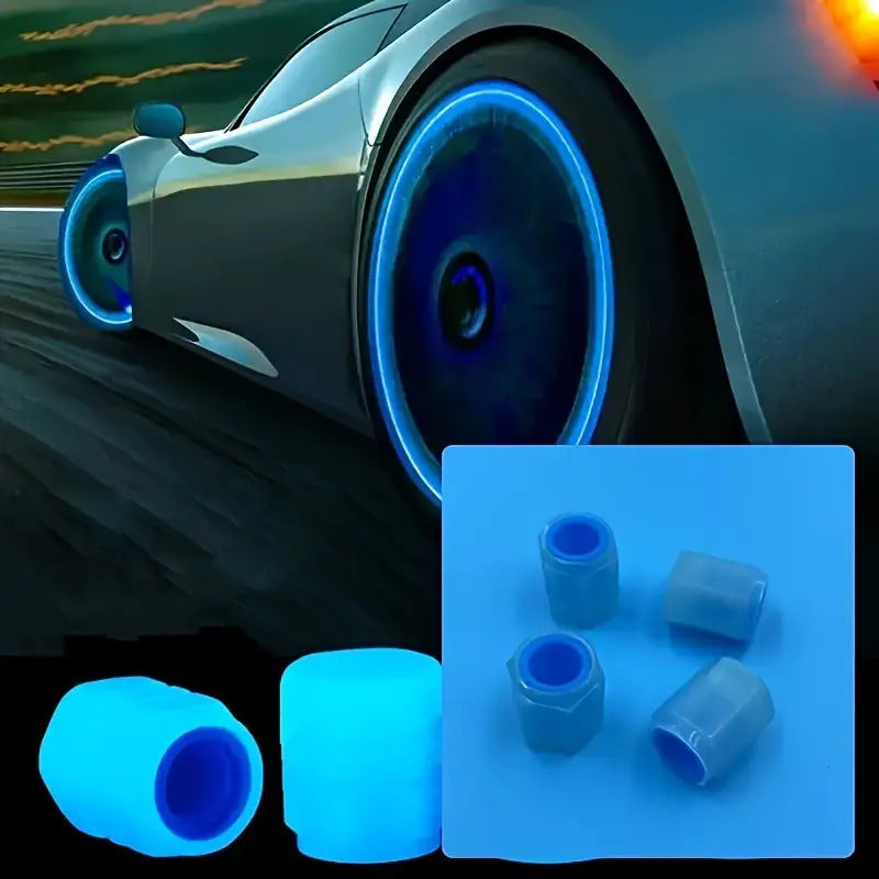JUEGO TAPA FLOURESCENTE AZUL VÁLVULA AIRE NEUMÁTICO LLANTA | FLUORESCENT BLUE VALVE CAP SET AIR TIRE TIRE
