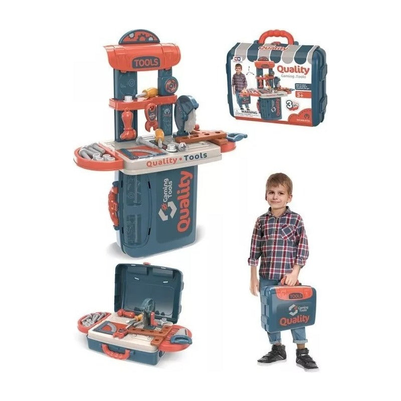 KIT HERRAMIENTAS NIÑOS MALETÍN 3 EN 1 JUGUETE SET 30PCS | KIDS TOOL KIT SUITCASE 3 IN 1 TOY SET 30PCS
