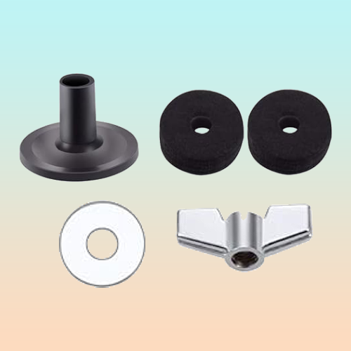 KIT PARA PLATILLOS DE BATERIA 5 PIEZAS SET CYMBALS PLATEADO | 5-PIECE DRUM CYMBAL KIT SET SILVER
