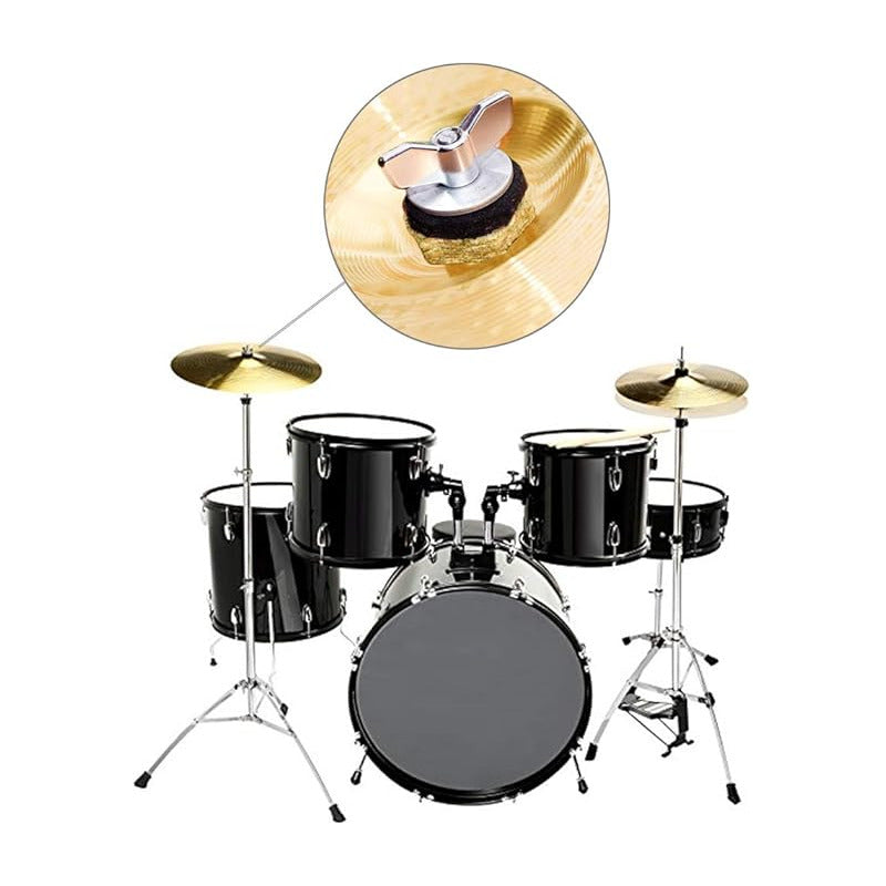 KIT PARA PLATILLOS DE BATERIA 5 PIEZAS SET CYMBALS PLATEADO | 5-PIECE DRUM CYMBAL KIT SET SILVER
