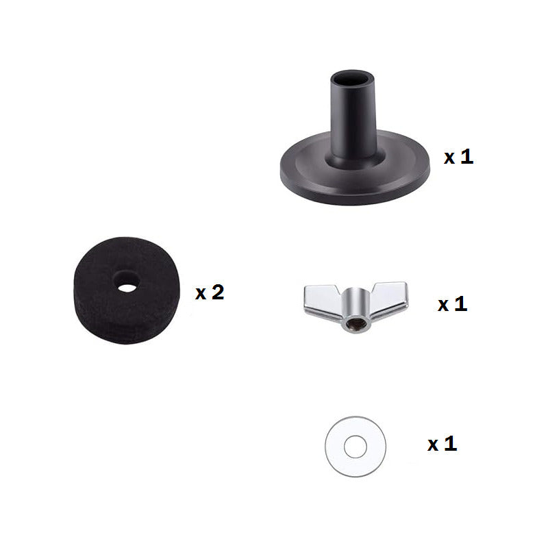 KIT PARA PLATILLOS DE BATERIA 5 PIEZAS SET CYMBALS PLATEADO | 5-PIECE DRUM CYMBAL KIT SET SILVER
