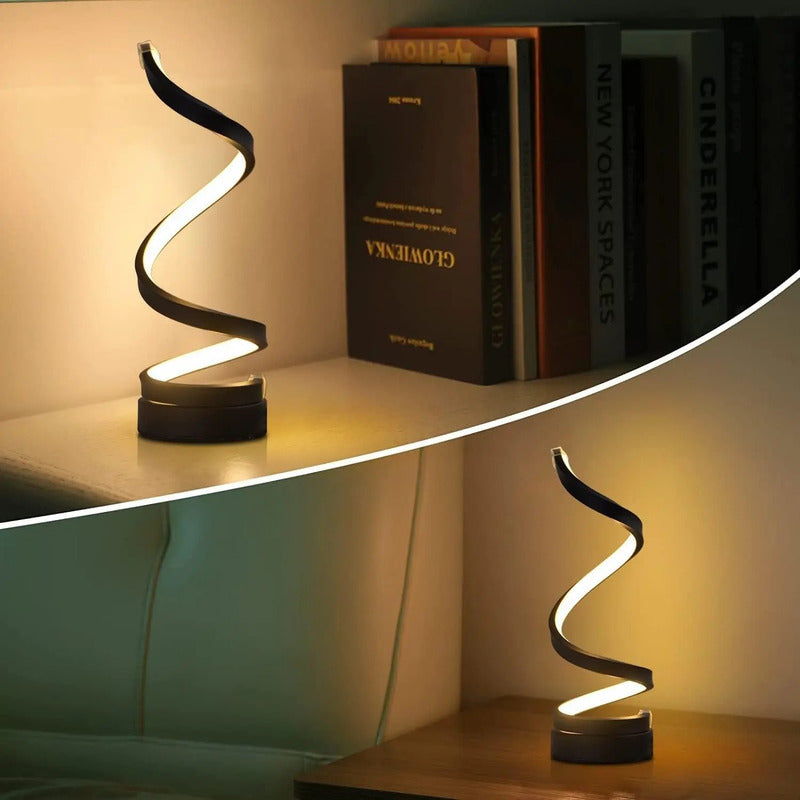 LAMPARA USB ESPIRAL ESCRITORIO MESA NOCHE ESTUDIO MODERNA NEGRO BLANCO 5V | USB SPIRAL LAMP DESK TABLE NIGHT STUDY MODERN BLACK WHITE 5V

