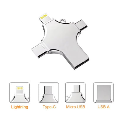 LECTOR TARJETAS MICRO SD 4 EN 1 USB OTG TIPO C LIGHTNING PLATEADO | 4-IN-1 MICRO SD CARD READER USB OTG TYPE C LIGHTNING SILVER
