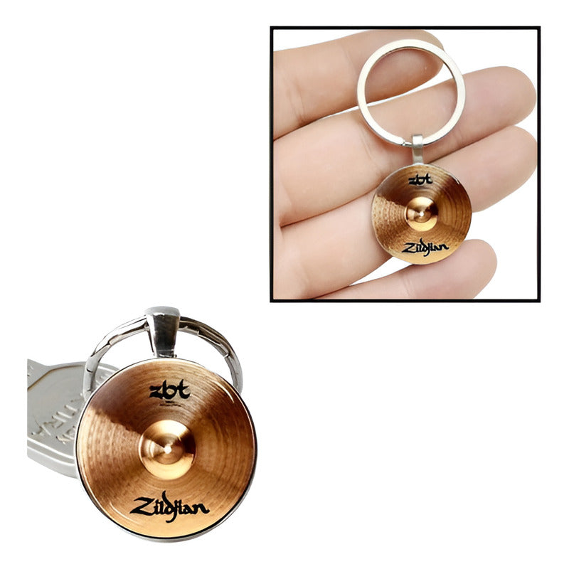 LLAVERO PLATILLO BATERIA MUSICA CON LOGO | DRUM CYMBAL KEYCHAIN WITH LOGO