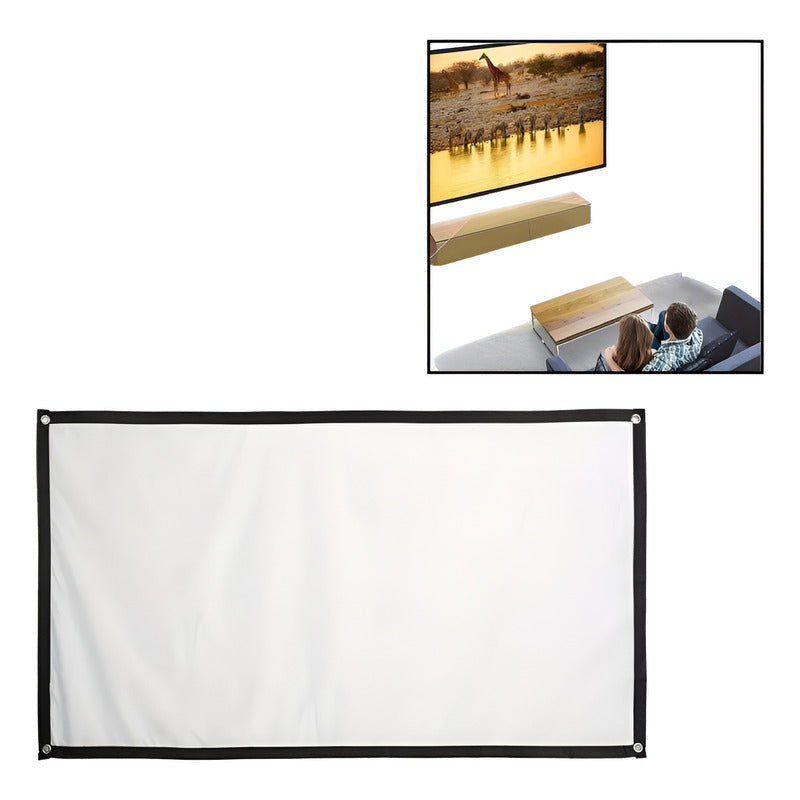 PANTALLA TELÓN PROYECTOR VIDEO BEAM PELICULA JUEGOS 130X75 | PROJECTOR SCREEN MOVIE GAMING VIDEO BEAM SCREEN 130X75
