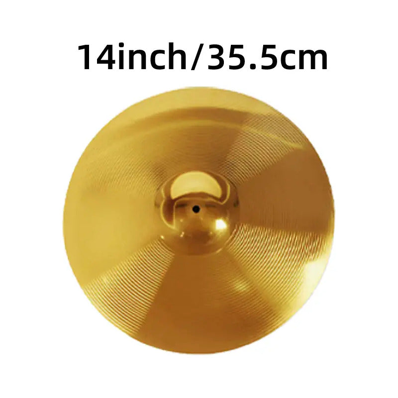 PLATILLO CRASH 14 PULGADAS BATERÍA ACÚSTICA PERCUSIÓN DORADO OSCURO | 14-INCH CRASH CYMBAL ACOUSTIC DRUM PERCUSSION DARK GOLD
