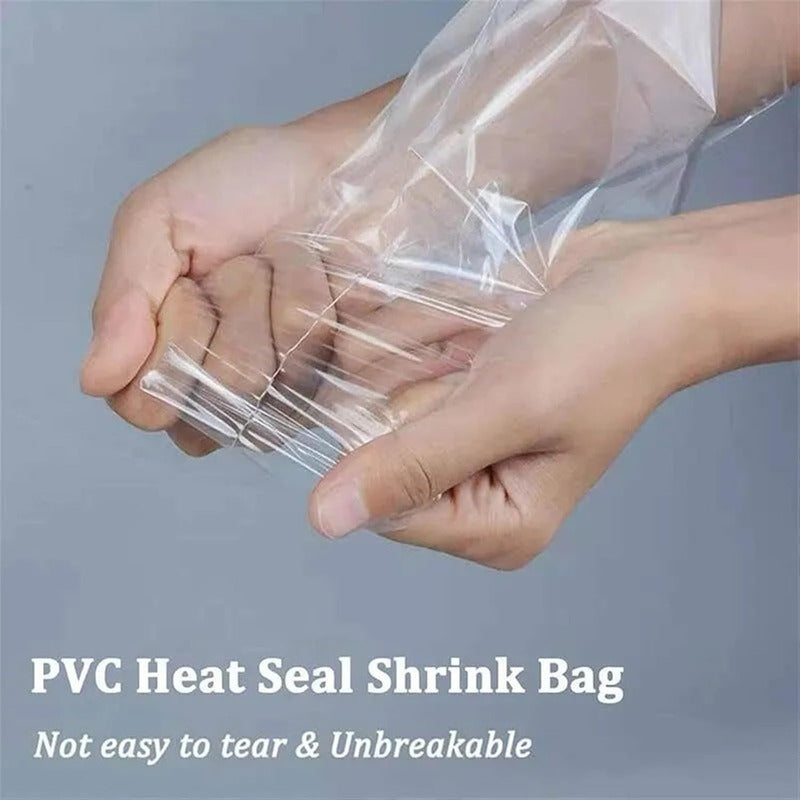 PLÁSTICO BOLSA TERMOENCOGIBLE PVC 11CMS X 5MTS ALIMENTOS TRANSPARENTE | PVC HEAT SHRINK BAG PLASTIC 11CM X 5M FOOD GRADE TRANSPARENT
