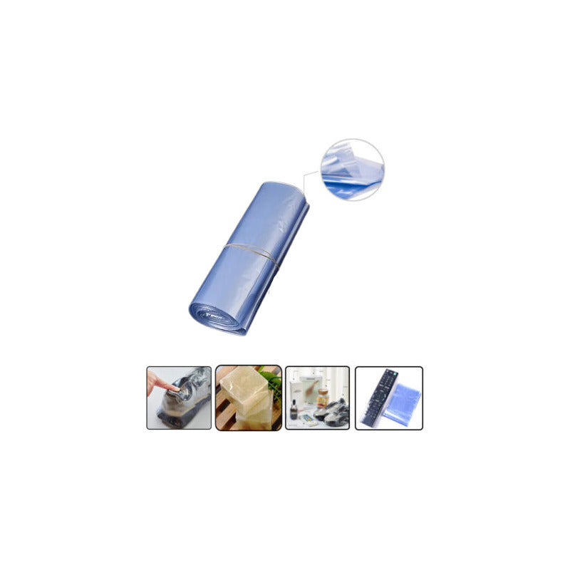 PLÁSTICO BOLSA TERMOENCOGIBLE PVC 11CMS X 5MTS ALIMENTOS TRANSPARENTE | PVC HEAT SHRINK BAG PLASTIC 11CM X 5M FOOD GRADE TRANSPARENT
