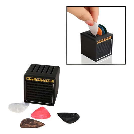 PORTA PUAS PICKS GUITARRA TIPO AMPLIFICADOR SPEAKER NEGRO SMALL | GUITAR PICK HOLDER AMPLIFIER SPEAKER TYPE BLACK SMALL

