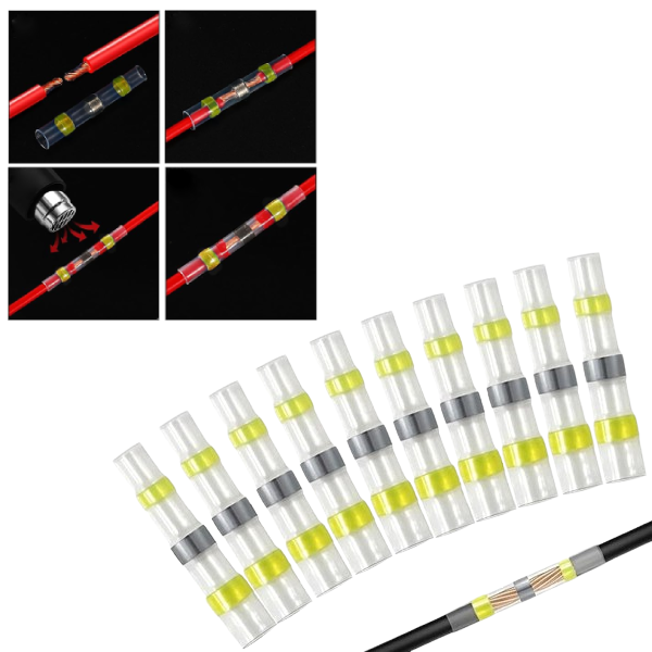 PX7000220 - 10x CONECTOR TERMOENCOGIBLE TERMORETRACTIL 6mm x 6.8mm x 40mm - 10x HEAT SHRINK CONNECTOR 6mm x 6.8mm x 40mm | GIGAOUTLET GO