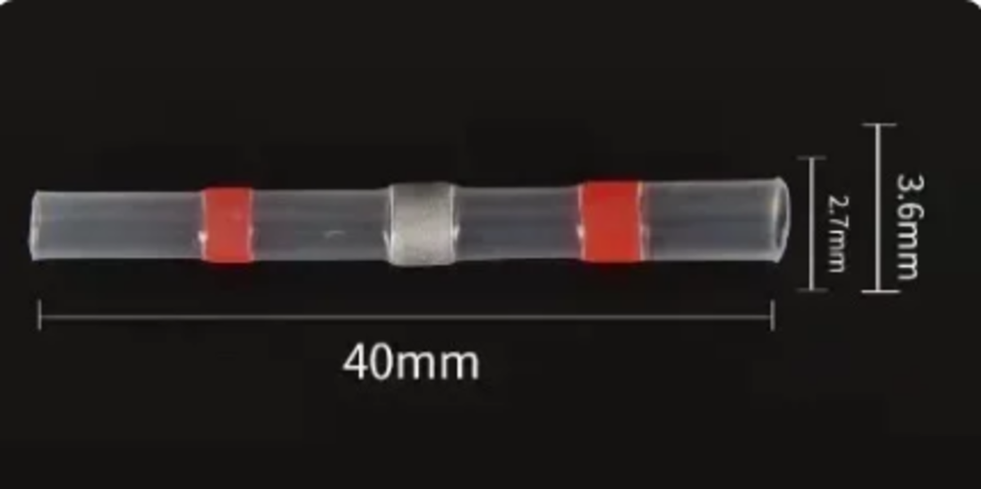 PX7000222 - 10x CONECTOR TERMOENCOGIBLE TERMORETRACTIL 2.7mm x 3.6mm x 40mm - 10x HEAT SHRINK CONNECTOR 2.7mm x 3.6mm x 40mm | GIGAOUTLET GO