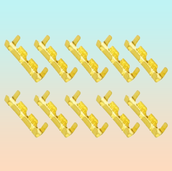 10X CONECTOR ENCRIMPADO CABLE METALICO 4MM X 15MM CONEXION COBRE
