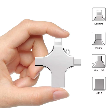 PX7000440 - LECTOR TARJETAS MICRO SD 4 EN 1 USB OTG TIPO C LIGHTNING IPHONE IPAD MAC PC ANDROID - MICRO SD CARD READER 4 IN 1 USB OTG TYPE C LIGHTNING IPHONE IPAD MAC PC ANDROID | GIGAOUTLET GO