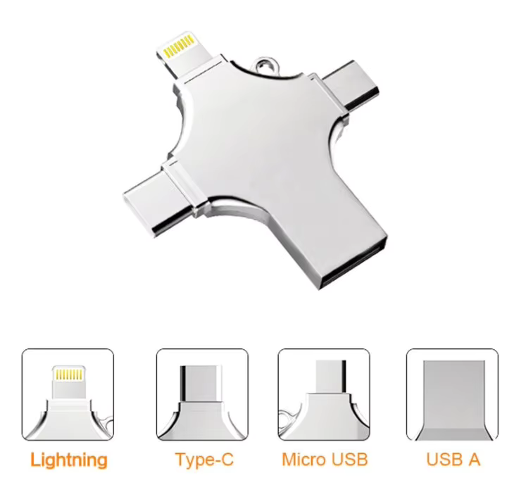 PX7000440 - LECTOR TARJETAS MICRO SD 4 EN 1 USB OTG TIPO C LIGHTNING IPHONE IPAD MAC PC ANDROID - MICRO SD CARD READER 4 IN 1 USB OTG TYPE C LIGHTNING IPHONE IPAD MAC PC ANDROID | GIGAOUTLET GO