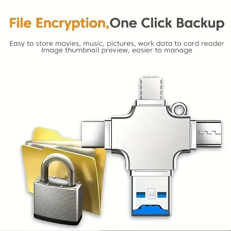 PX7000440 - LECTOR TARJETAS MICRO SD 4 EN 1 USB OTG TIPO C LIGHTNING IPHONE IPAD MAC PC ANDROID - MICRO SD CARD READER 4 IN 1 USB OTG TYPE C LIGHTNING IPHONE IPAD MAC PC ANDROID | GIGAOUTLET GO