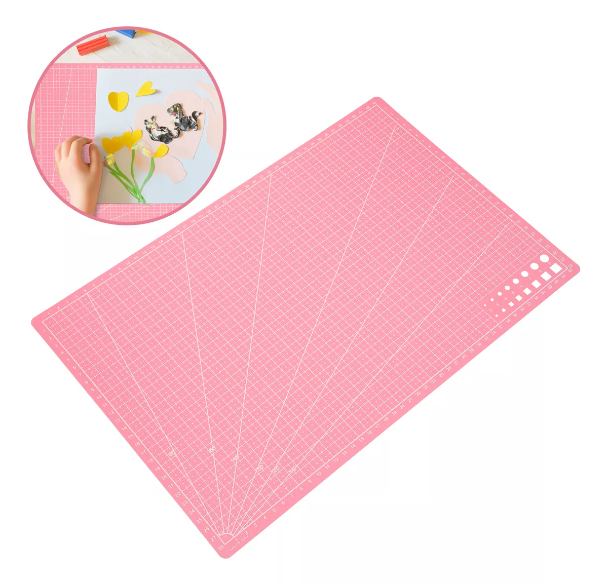 PX7000462 - TAPETE CORTE A3 ROSA - A3 PINK CUTTING MAT | GIGAOUTLET GO