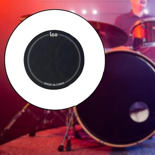 PX7000489 - PARCHE 7" BOMBO PEDAL SENCILLO LEO NEGRO - 7" BASS DRUM SINGLE PEDAL PATCH LEO BLACK | GIGAOUTLET GO