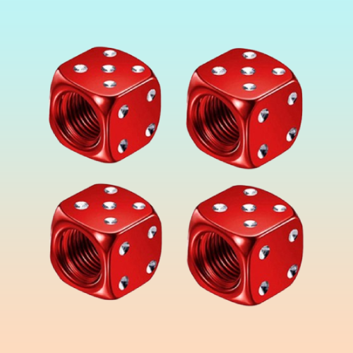 JUEGO TAPA VÁLVULA AIRE NEUMÁTICO LLANTA DADOS ALUMINIO