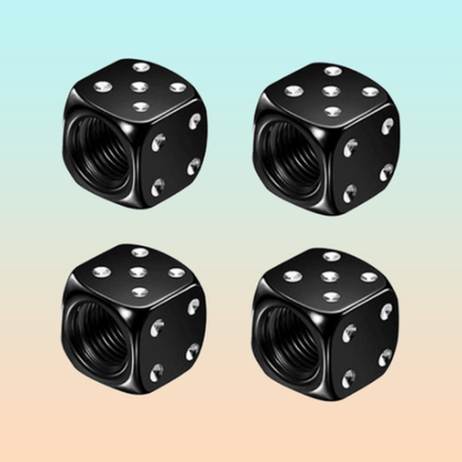 JUEGO TAPA VÁLVULA AIRE NEUMÁTICO LLANTA DADOS ALUMINIO
