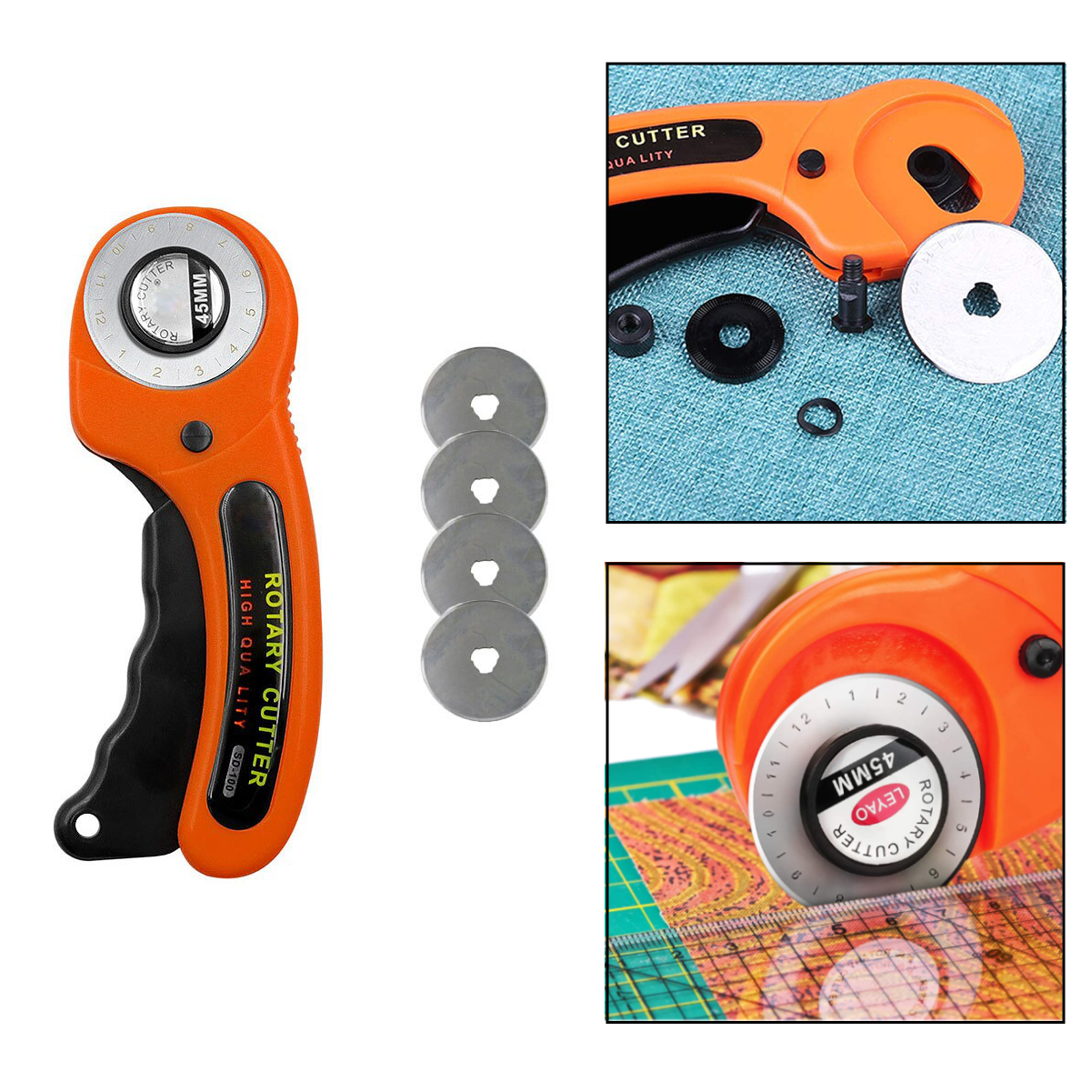 PX7000557 - CORTADOR ROTATIVO 45mm SASTRERIA COSTURA TELAS ROPA BRICOLAJE - 45mm ROTARY CUTTER TAILORING SEWING FABRIC CLOTHING DIY | GIGAOUTLET GO