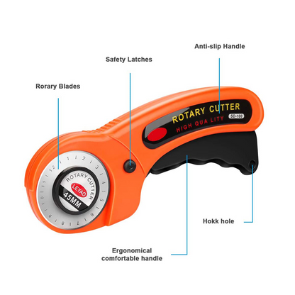 PX7000557 - CORTADOR ROTATIVO 45mm SASTRERIA COSTURA TELAS ROPA BRICOLAJE - 45mm ROTARY CUTTER TAILORING SEWING FABRIC CLOTHING DIY | GIGAOUTLET GO