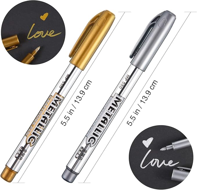 PX7000571 - 2x MARCADOR METALIZADO DORADO & PLATEADOdo ROTULADOR LAPICERO - 2x GOLD & SILVER METALLIC MARKER & PEN | GIGAOUTLET GO