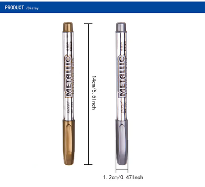 PX7000571 - 2x MARCADOR METALIZADO DORADO & PLATEADOdo ROTULADOR LAPICERO - 2x GOLD & SILVER METALLIC MARKER & PEN | GIGAOUTLET GO