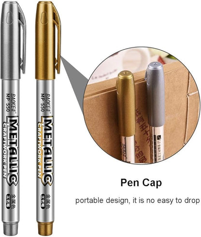 PX7000571 - 2x MARCADOR METALIZADO DORADO & PLATEADOdo ROTULADOR LAPICERO - 2x GOLD & SILVER METALLIC MARKER & PEN | GIGAOUTLET GO