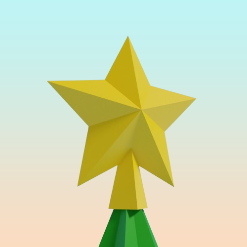 ESTRELLA ARBOL NAVIDAD PAPERCRAFT TOPPER ADORNO ECO PDF DIY AMARILLO