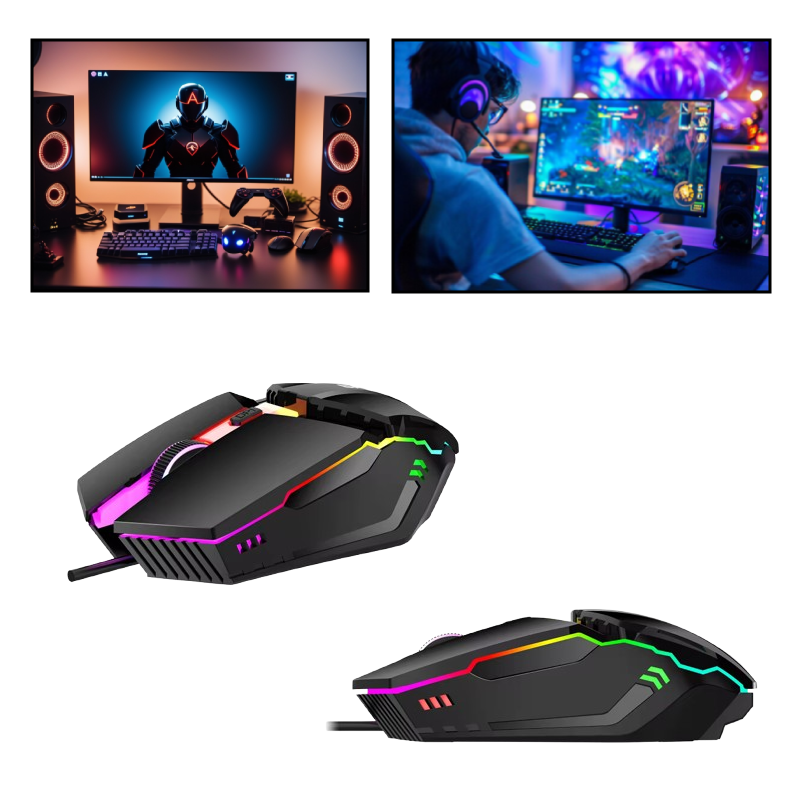 PX7000625 - MOUSE GAMER USB CABLE LED OPTICO DPI | GIGAOUTLET GO