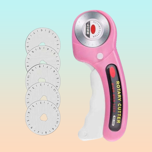 CORTADOR TELA ROTATIVO ROSA 45MM SASTRERÍA COSTURA BRICOLAJE