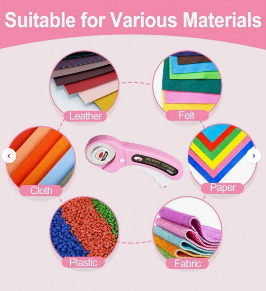 PX7000650 - CORTADOR ROTATIVO 45mm SASTRERIA COSTURA TELAS ROPA BRICOLAJE ROSA 45mm ROTARY CUTTER TAILORING SEWING FABRICS CLOTHING CRAFT PINK _ GIGAOUTLET GO