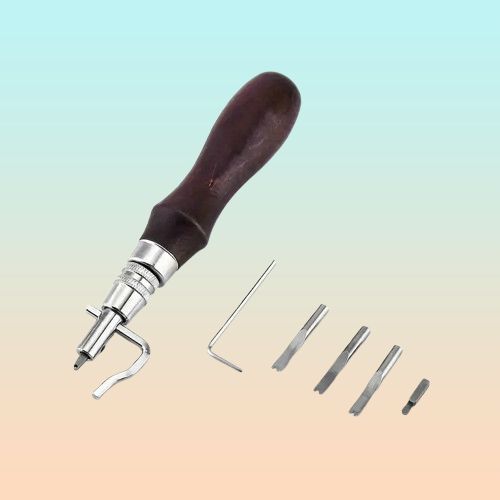 KIT HERRAMIENTAS CUERO MARROQUINERÍA 7 EN 1 ARTESANÍAS BORDÓ