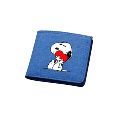 PX7000724 - BILLETERA LONA AZUL SNOOPY CORAZON TARJETERO MONEDERO - WALLET CANVAS BLUE SNOOPY HEART CARD HOLDER COIN PURSE | GIGAOUTLET GO